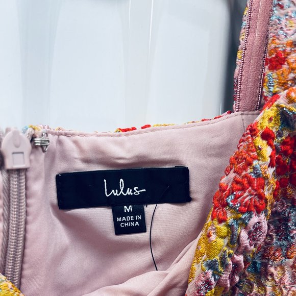 NWT LULUS Floral Print Mini Dress SZ M - Picture 2 of 6